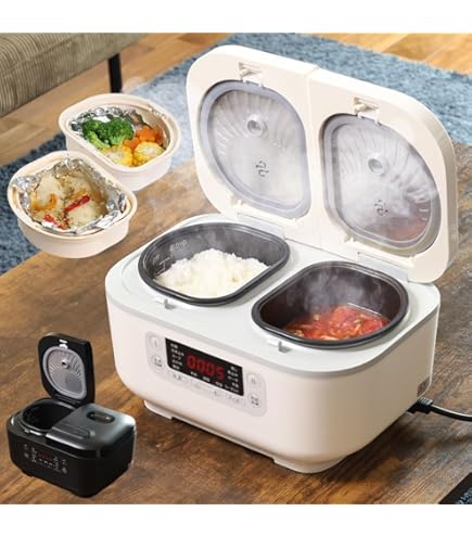 Amazon | VERSOS VS-MA006 多機能 炊飯器 ダブルクック 3.5合+3.5合